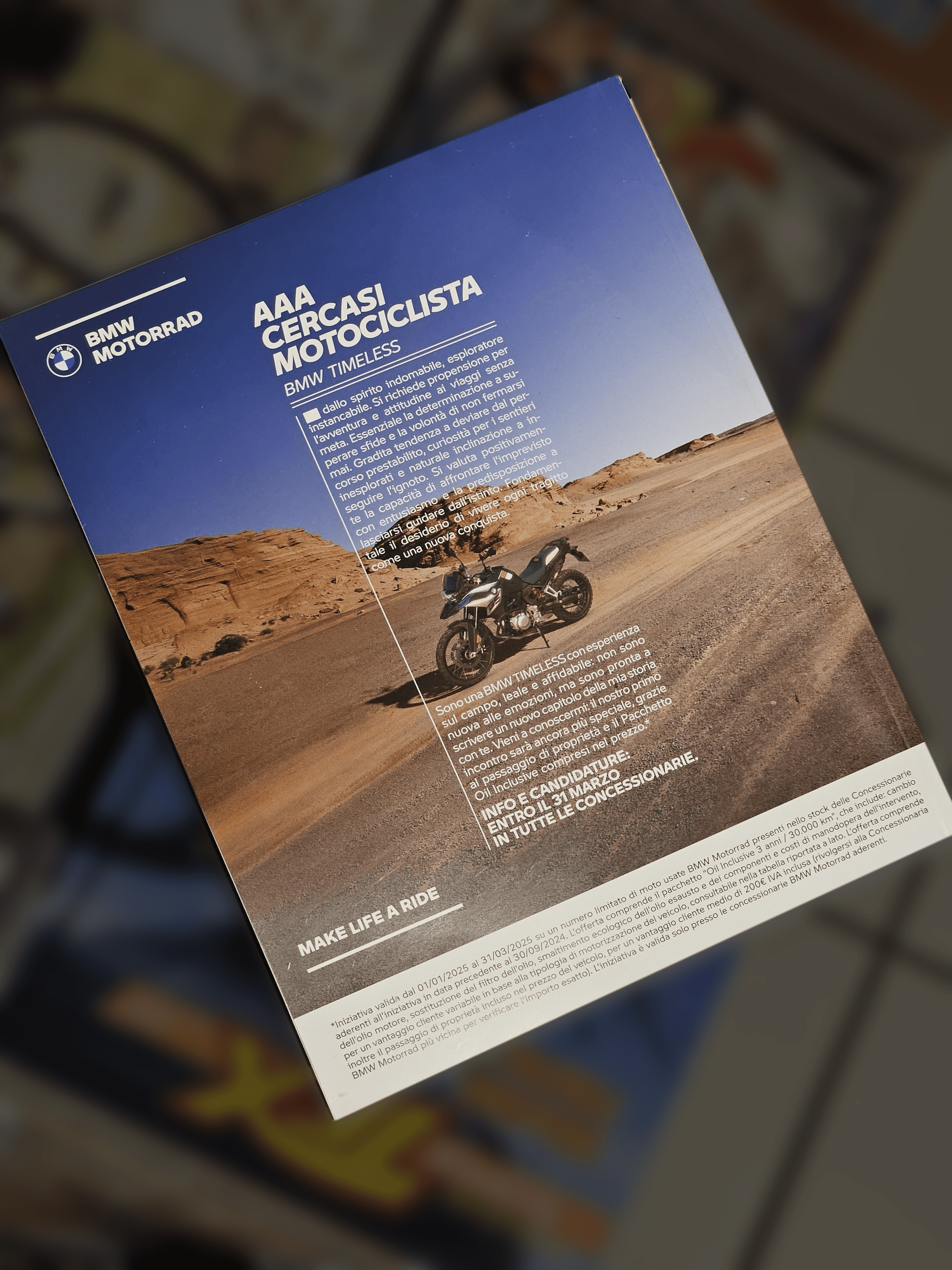 BMW Second Hand — mockup della pagina stampata