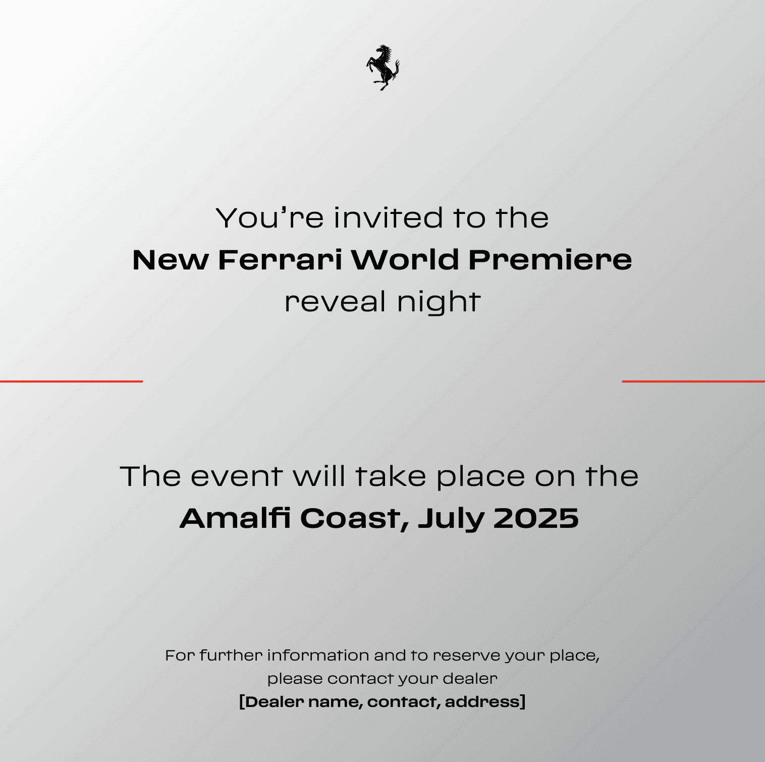 Invito — New Ferrari World Premiere