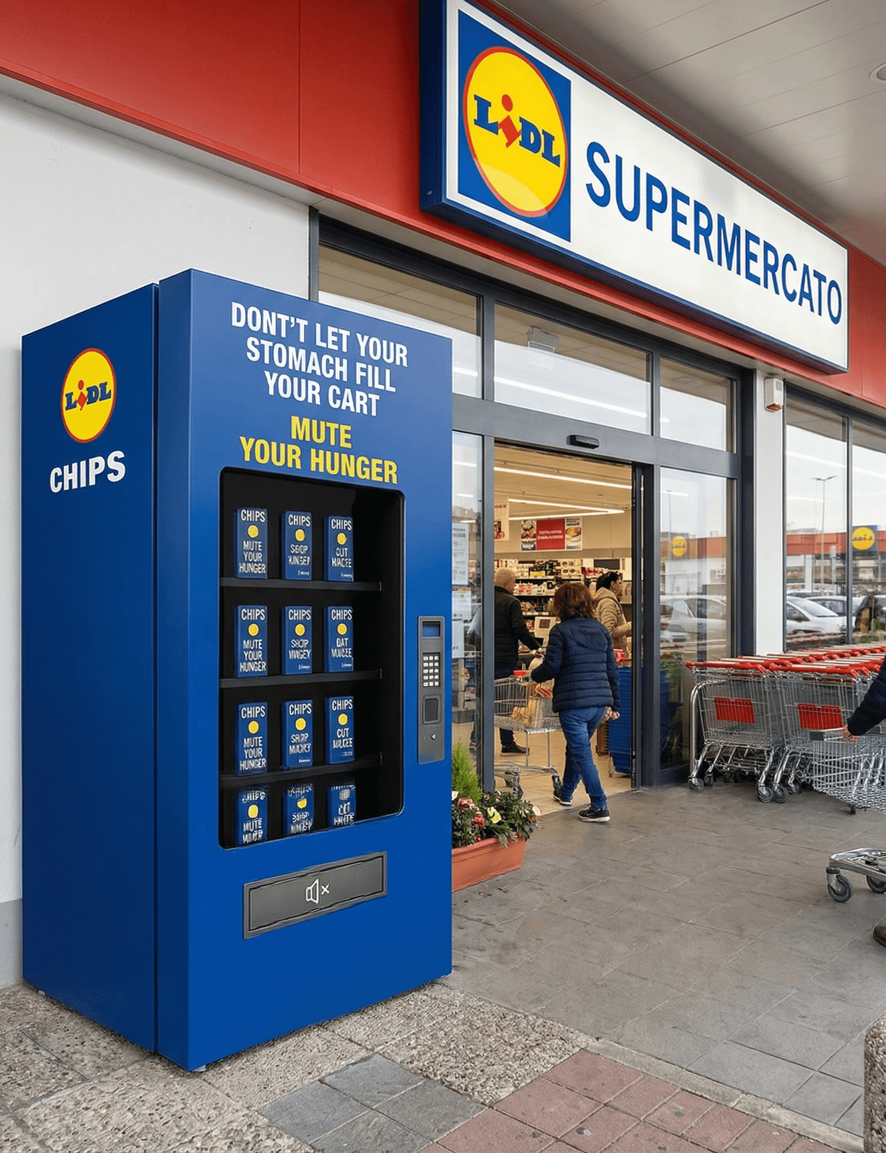 Distributore Lidl all'ingresso del supermercato