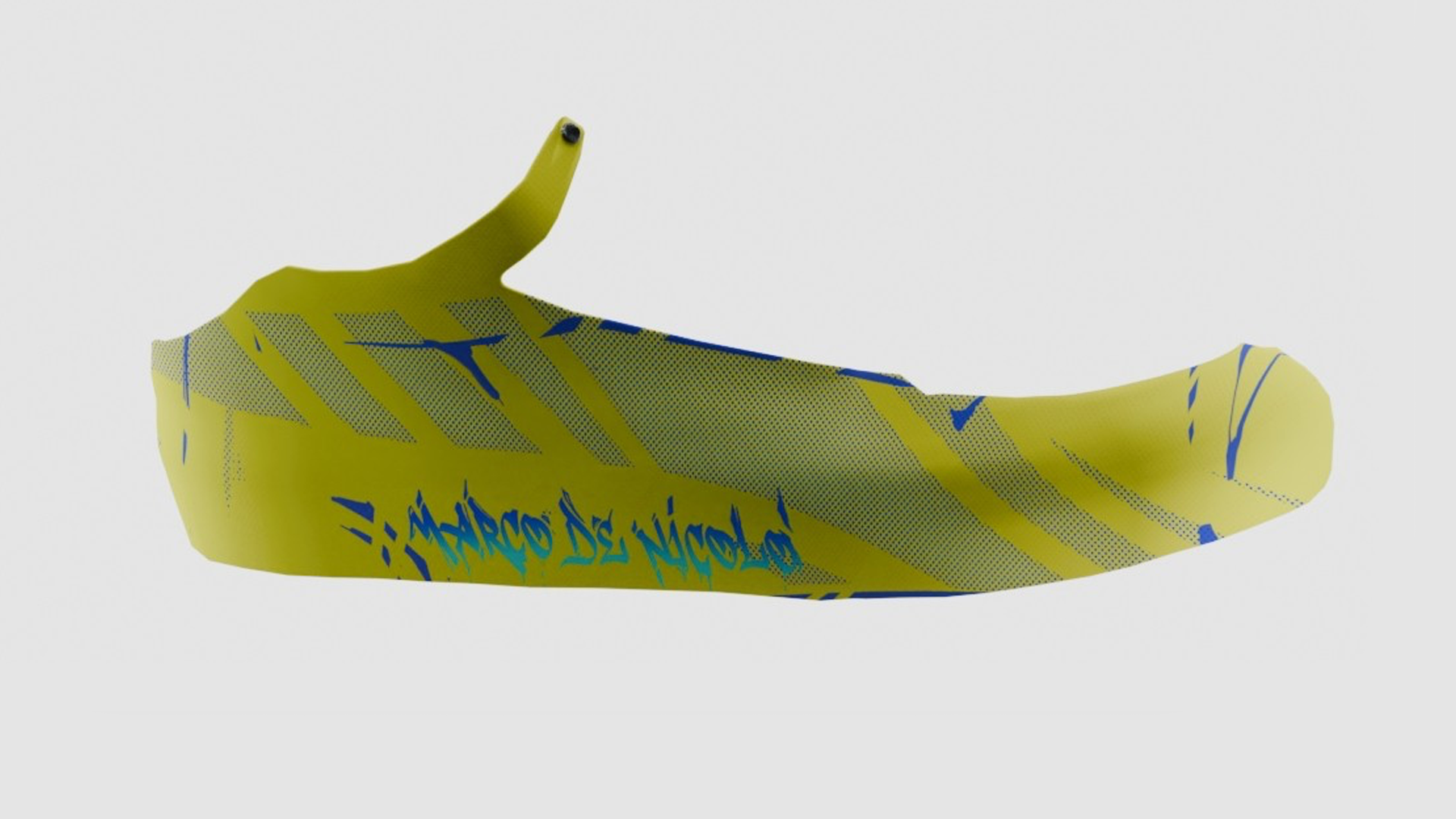Primo prototipo e render del skate shoe protector Right Side, salvascarpe skateboard — Design by Marco De Nicolò